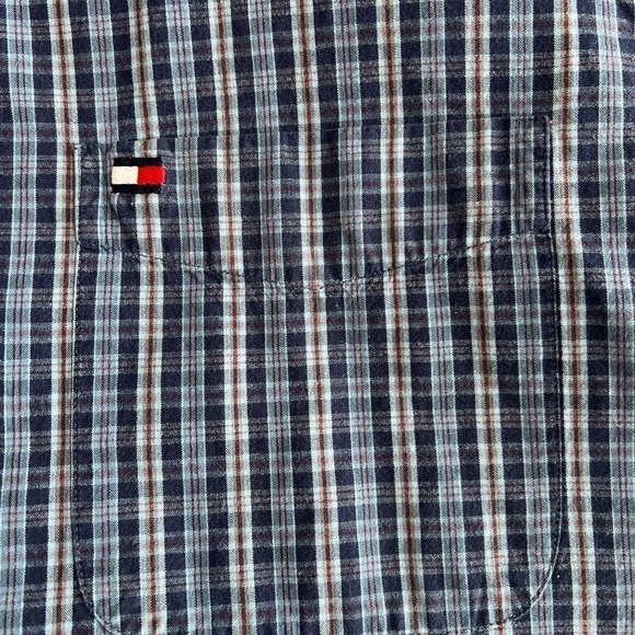 Vintage Tommy Hilfiger mens long sleeve blue button up shirt size XL - Picture 7 of 7